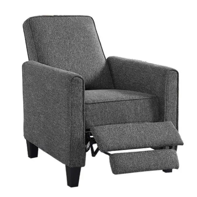 Fauteuil inclinable rembourré gansé en tissu traditionnel Haynes par Furniture of America