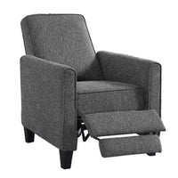 Fauteuil inclinable rembourré gansé en tissu traditionnel Haynes par Furniture of America