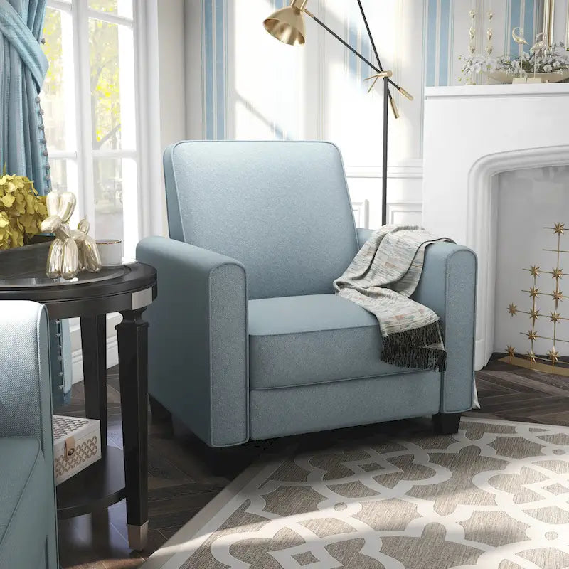 Fauteuil inclinable rembourré gansé en tissu traditionnel Haynes par Furniture of America