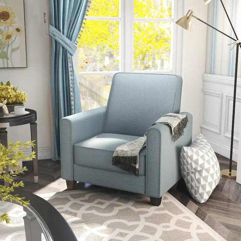 Fauteuil inclinable rembourré gansé en tissu traditionnel Haynes par Furniture of America