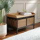 Banc de rangement SAFAVIEH Vasilija en étain antique/frêne clair – 33 x 15.7 x 20 – 33Lx16Px20H