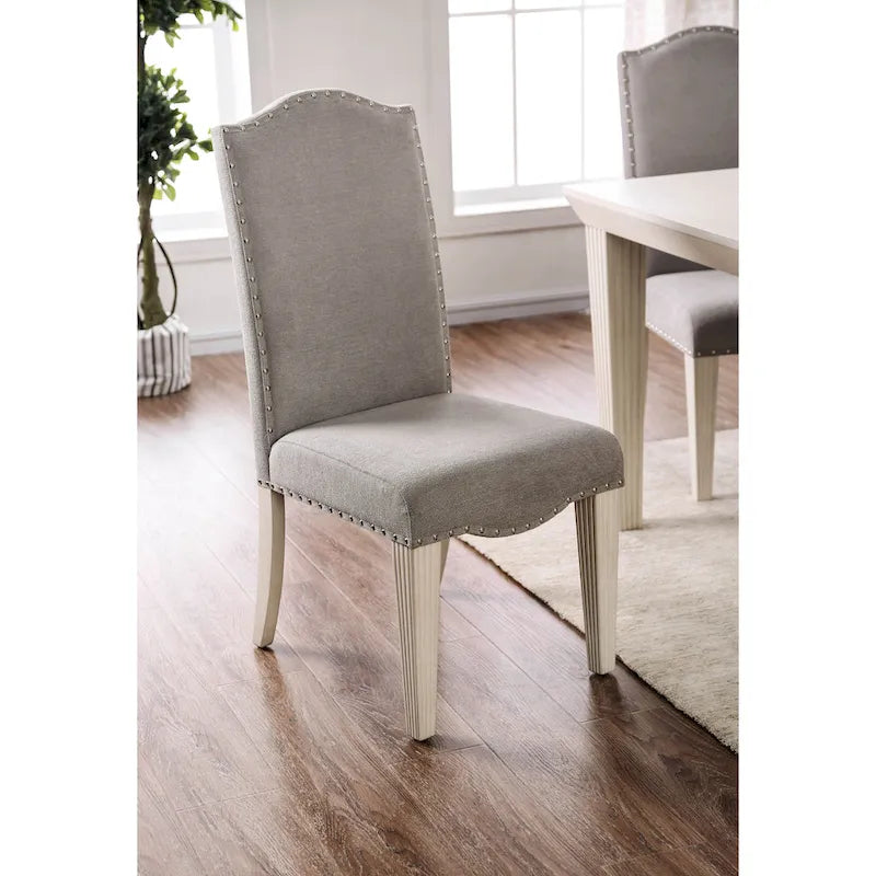 Chaises de salle à manger en tissu gris antique Sope (Lot de 2) par Furniture of America
