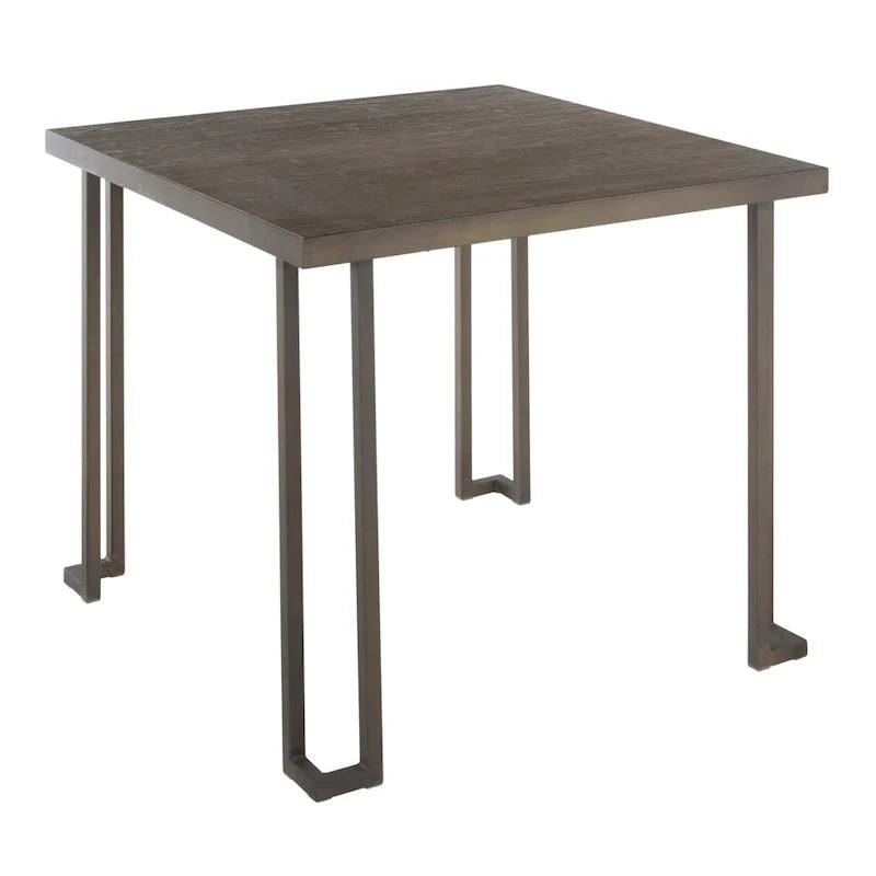 Table de salle à manger industrielle en bois et métal Arturio Carbon Loft