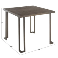 Table de salle à manger industrielle en bois et métal Arturio Carbon Loft