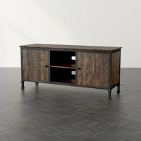 Meuble TV multifonctionnel en bois de chêne rustique Dele de 60 pouces par Furniture of America