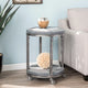Table d'appoint ronde en bois marron industriel avec étagère SEI Furniture Kenya