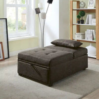 Fauteuil Futon Convertible Capitonné Contemporain en Tissu Jave par Furniture of America