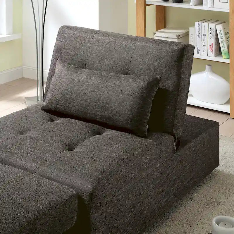 Fauteuil Futon Convertible Capitonné Contemporain en Tissu Jave par Furniture of America