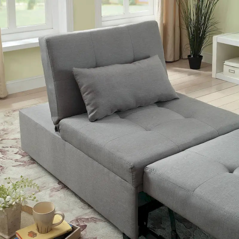Fauteuil Futon Convertible Capitonné Contemporain en Tissu Jave par Furniture of America