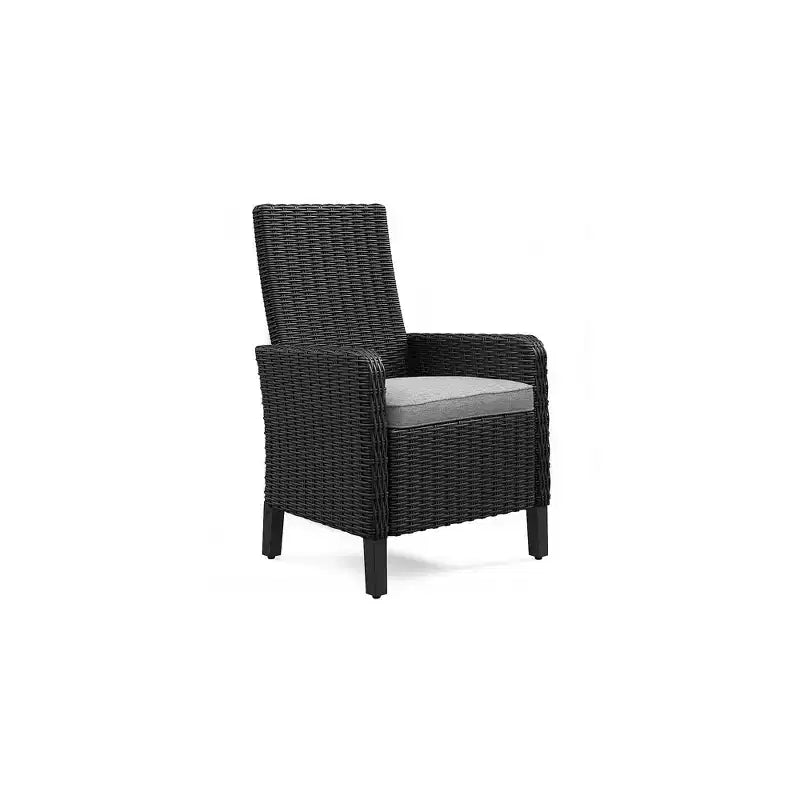 Fauteuil d'extérieur Beachcroft par Signature Design by Ashley avec coussin (ensemble de 2), noir/gris clair