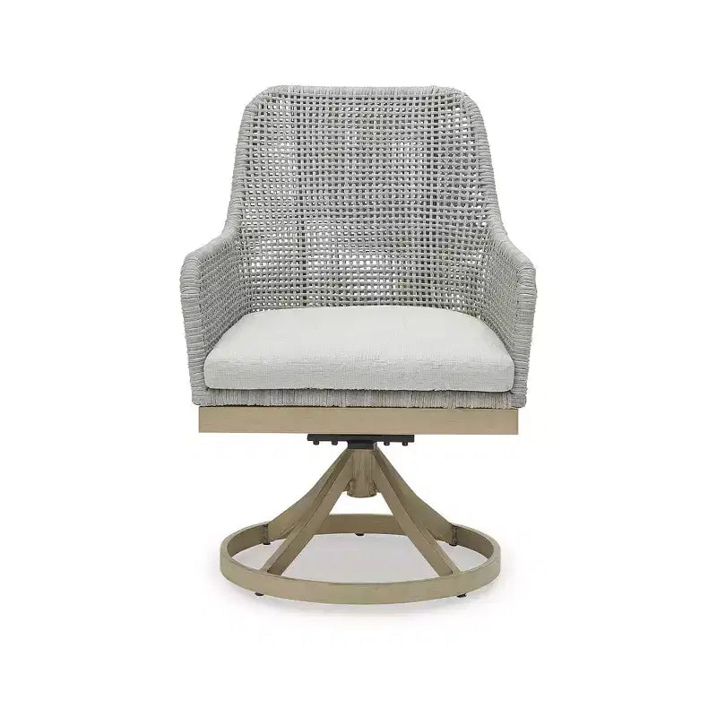 Signature Design by Ashley Seton Creek Chaise de salle à manger pivotante extérieure (lot de 2), gris