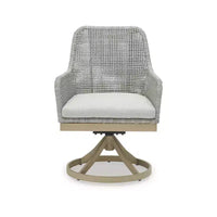 Signature Design by Ashley Seton Creek Chaise de salle à manger pivotante extérieure (lot de 2), gris