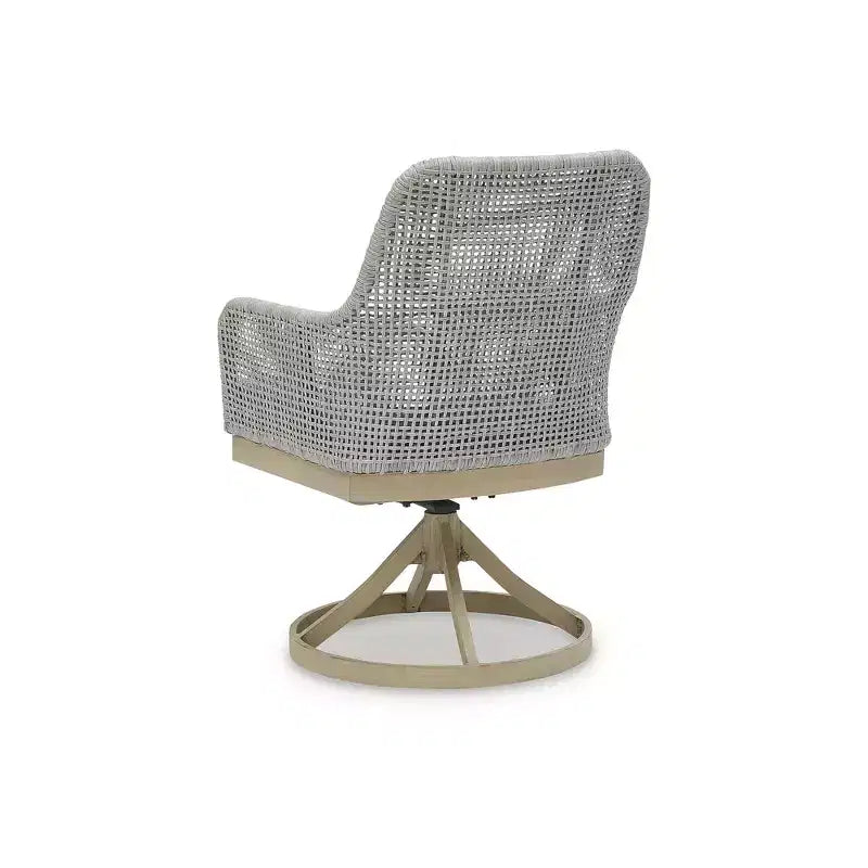 Signature Design by Ashley Seton Creek Chaise de salle à manger pivotante extérieure (lot de 2), gris