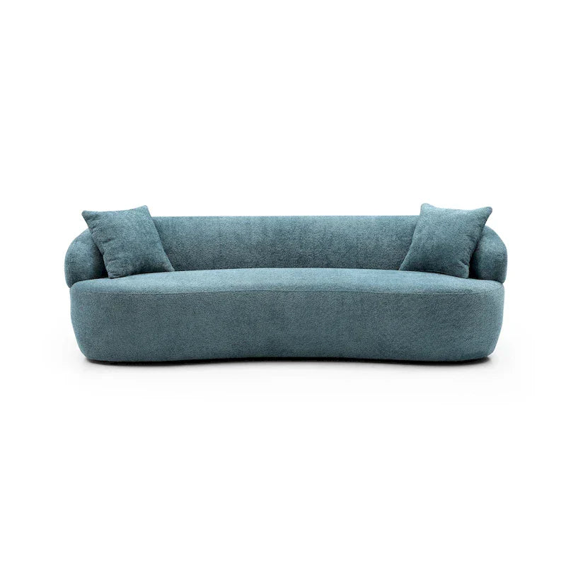 Canapé incurvé bleu moderne du milieu du siècle