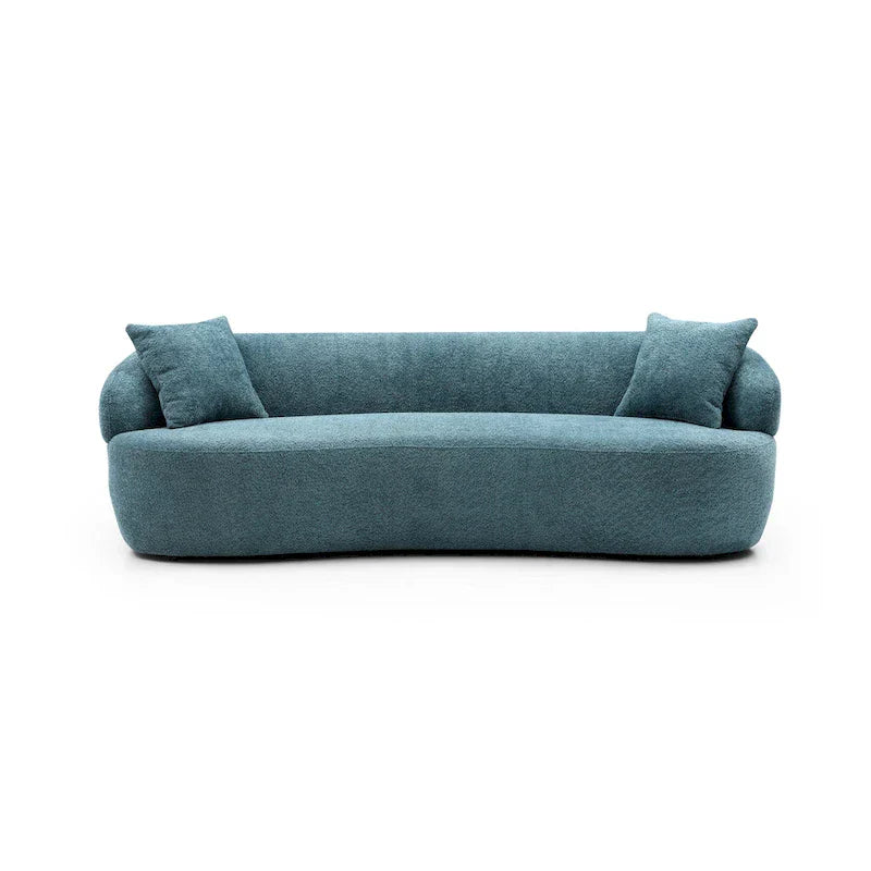 Canapé incurvé bleu moderne du milieu du siècle