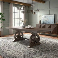 Table de salle à manger extensible Vikos en bois - Marron