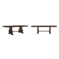 Table de salle à manger extensible Vikos en bois - Marron