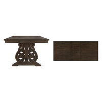 Table de salle à manger extensible Vikos en bois - Marron