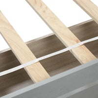 Lit de rangement plateforme en bois, taille double, avec tiroirs