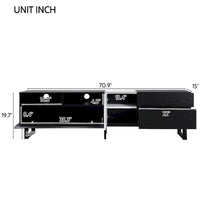 Meuble TV moderne console multimédia pour TV 80 pouces avec double espace de rangement - 15.00 x 70.90 x 19.70