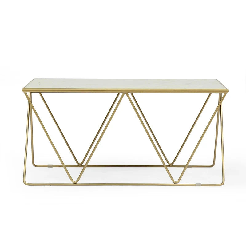 Table basse moderne Sardis en marbre fabriquée à la main par Christopher Knight Home - 37,00 L x 19,00 l x 18,00 H