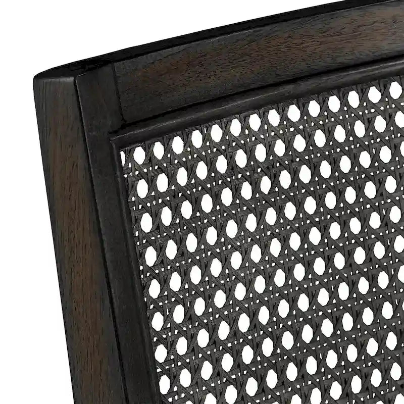 Chaises de salle à manger Ronda en lin beige et dossier en rotin (Lot de 2)