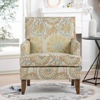 Fauteuil d'appoint rembourré avec pieds en bois