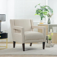 Fauteuil d'appoint rembourré avec pieds en bois