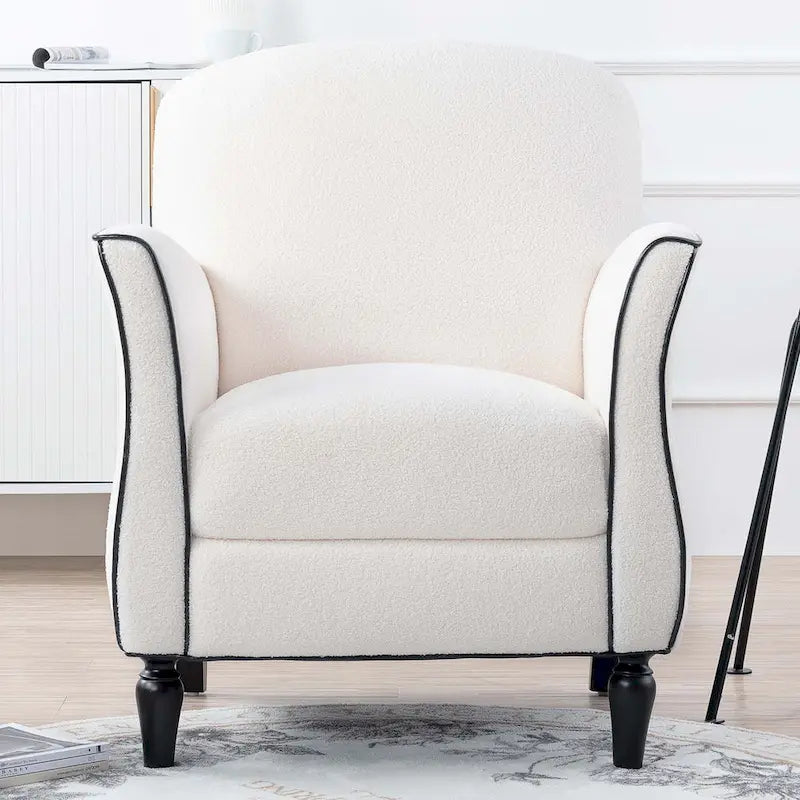Fauteuil d'appoint rembourré avec pieds en bois
