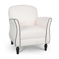 Fauteuil d'appoint rembourré avec pieds en bois