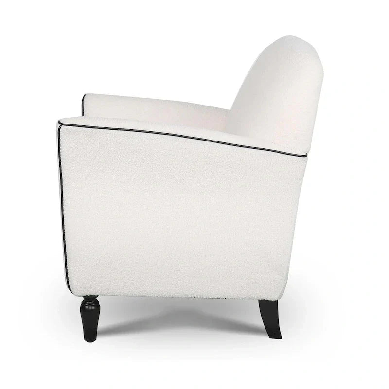 Fauteuil d'appoint rembourré avec pieds en bois