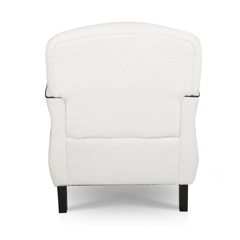Fauteuil d'appoint rembourré avec pieds en bois