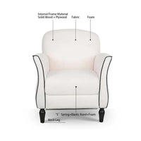 Fauteuil d'appoint rembourré avec pieds en bois