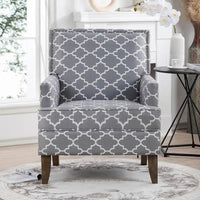 Fauteuil d'appoint rembourré avec pieds en bois