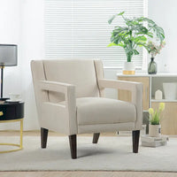 Fauteuil d'appoint rembourré avec pieds en bois