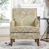 Fauteuil d'appoint rembourré avec pieds en bois