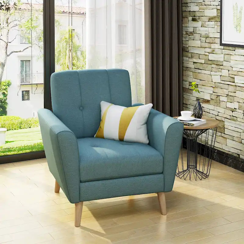 Fauteuil club capitonné en tissu Treston Mid-Century Modern de Christopher Knight Home