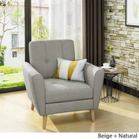 Fauteuil club capitonné en tissu Treston Mid-Century Modern de Christopher Knight Home