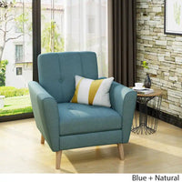 Fauteuil club capitonné en tissu Treston Mid-Century Modern de Christopher Knight Home
