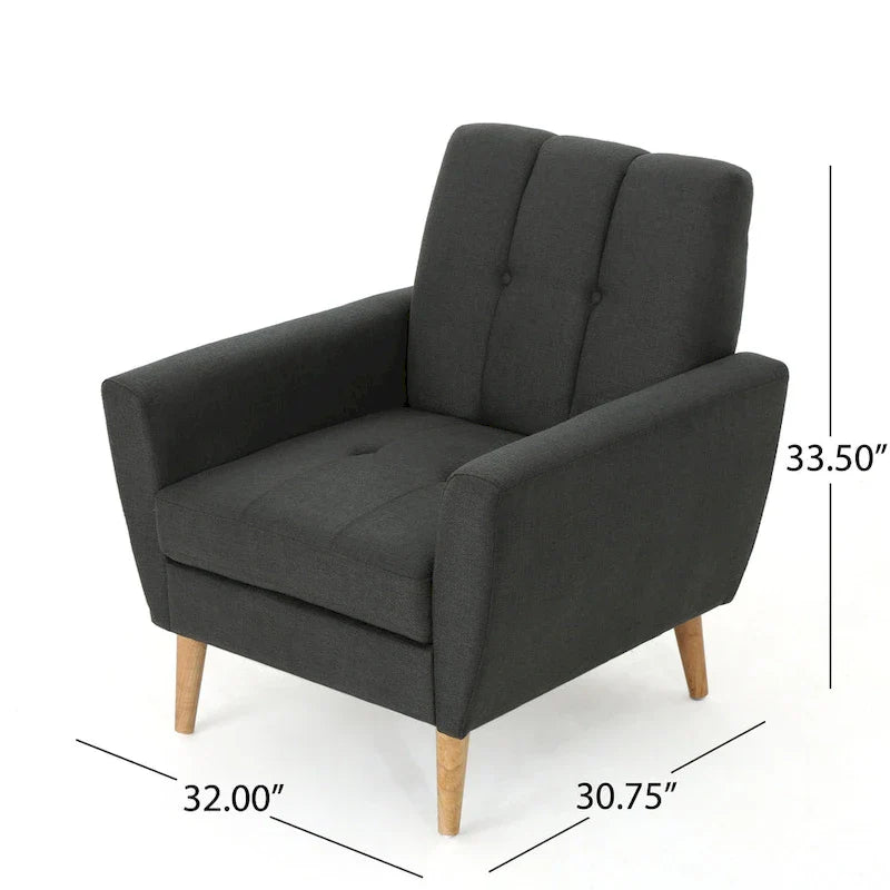 Fauteuil club capitonné en tissu Treston Mid-Century Modern de Christopher Knight Home