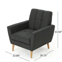 Fauteuil club capitonné en tissu Treston Mid-Century Modern de Christopher Knight Home