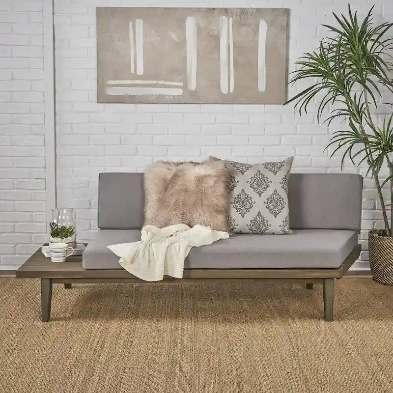 Christopher Knight Home Eulah Canapé en bois et tissu minimaliste, côté gauche