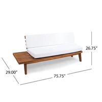 Christopher Knight Home Eulah Canapé en bois et tissu minimaliste, côté gauche
