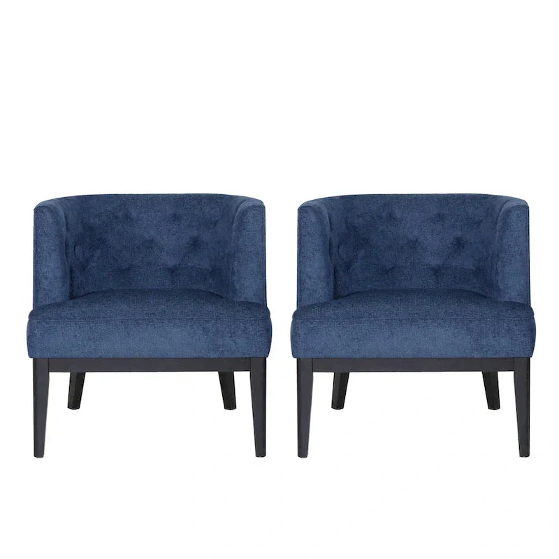 Fauteuil d'appoint capitonné en tissu ou similicuir Clough (Lot de 2) par Christopher Knight Home