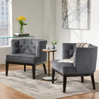 Fauteuil d'appoint capitonné en tissu ou similicuir Clough (Lot de 2) par Christopher Knight Home