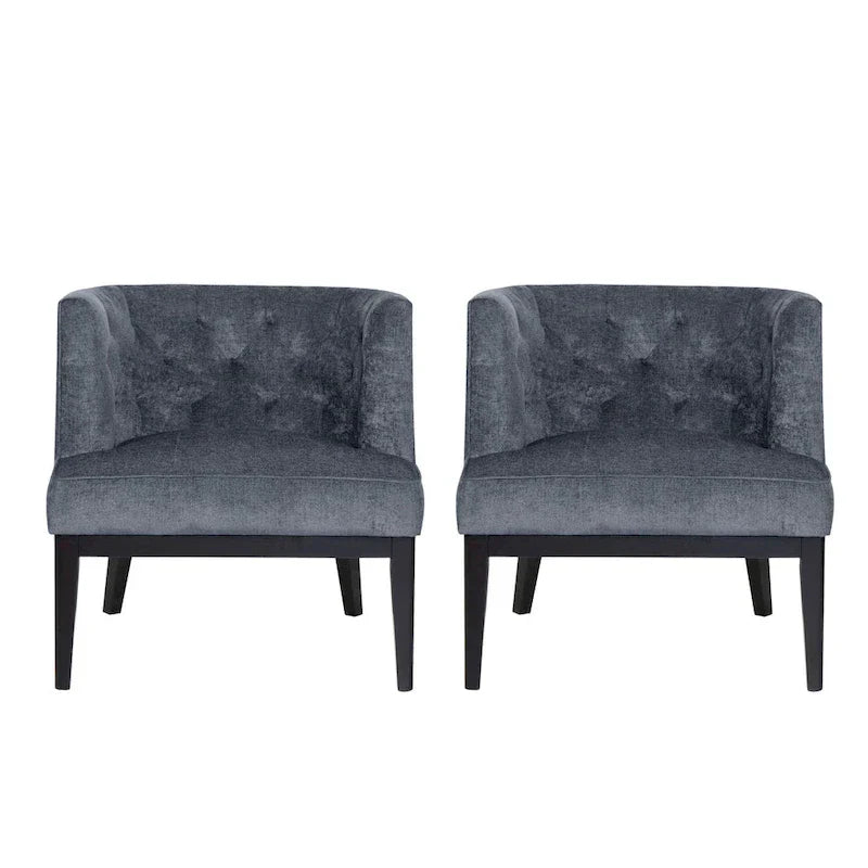 Clough - Fauteuil d'appoint capitonné en tissu ou similicuir (lot de 2) par Christopher Knight Home