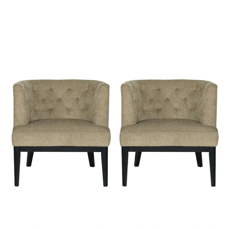 Fauteuil d'appoint capitonné en tissu ou similicuir Clough (Lot de 2) par Christopher Knight Home