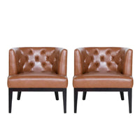 Fauteuil d'appoint capitonné en tissu ou similicuir Clough (Lot de 2) par Christopher Knight Home