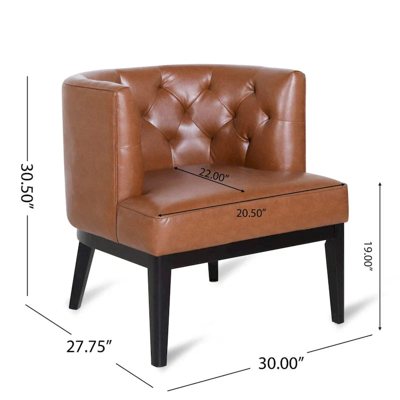 Fauteuil d'appoint capitonné Clough en tissu ou similicuir par Christopher Knight Home
