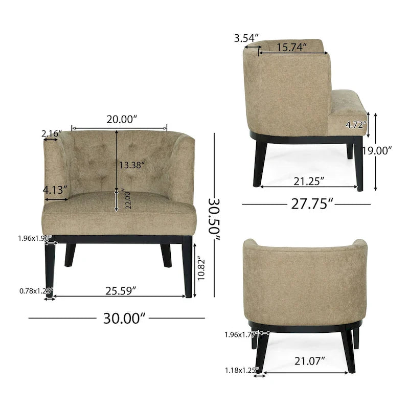 Fauteuil d'appoint capitonné Clough en tissu ou similicuir par Christopher Knight Home